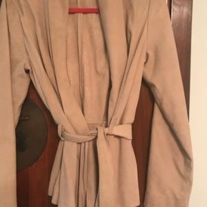 OUI chamois thin suede wrap coat